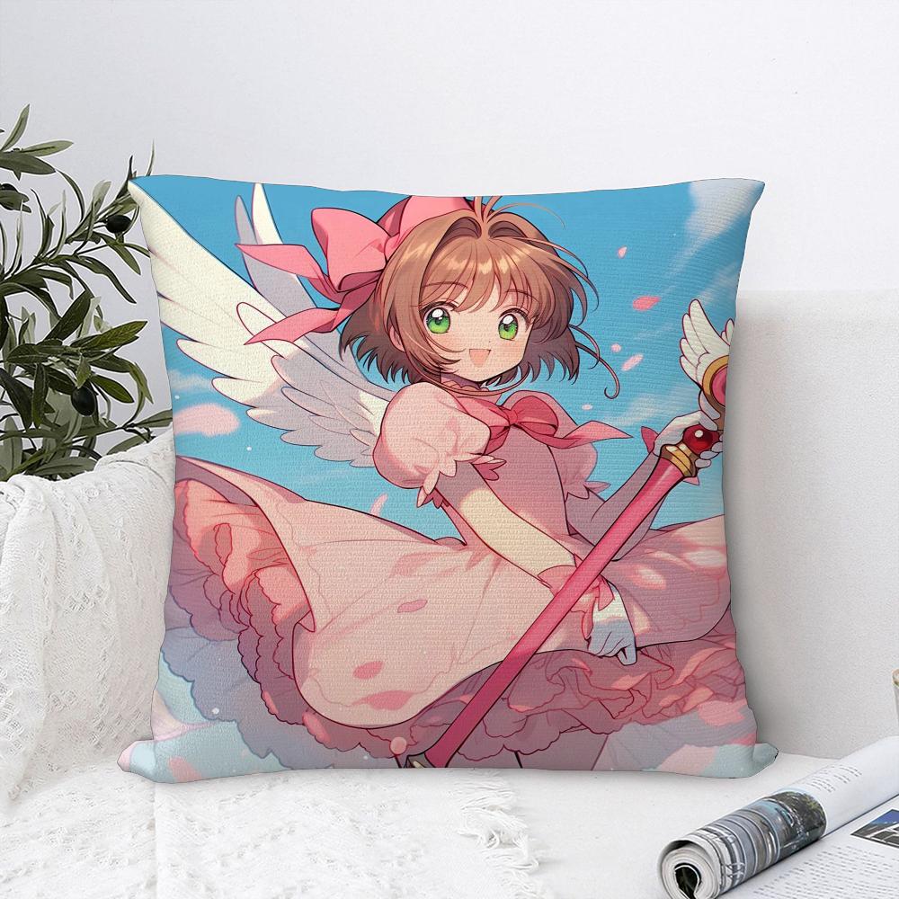 Аниме C-Cardcaptor S-Sakura Наволочка Декоративная для дивана Домашняя Двусторонняя печать Короткий плюш Наволочка Чехол для подушки