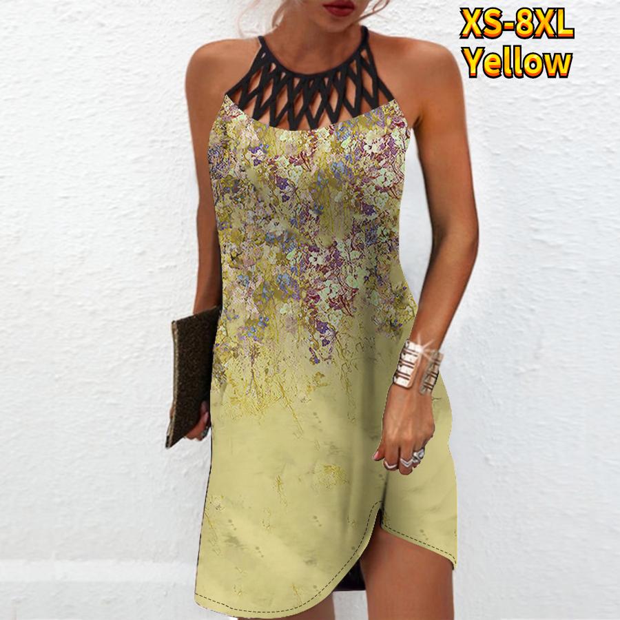 Летнее модное сексуальное платье без рукавов, мягкое повседневное платье с 3D дрожащим принтом, платье на бретельках без рукавов, летнее платье на подтяжках