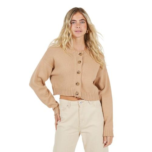 Brave Soul Womens/Ladies Cotton Crew Neck Boxy Cardigan