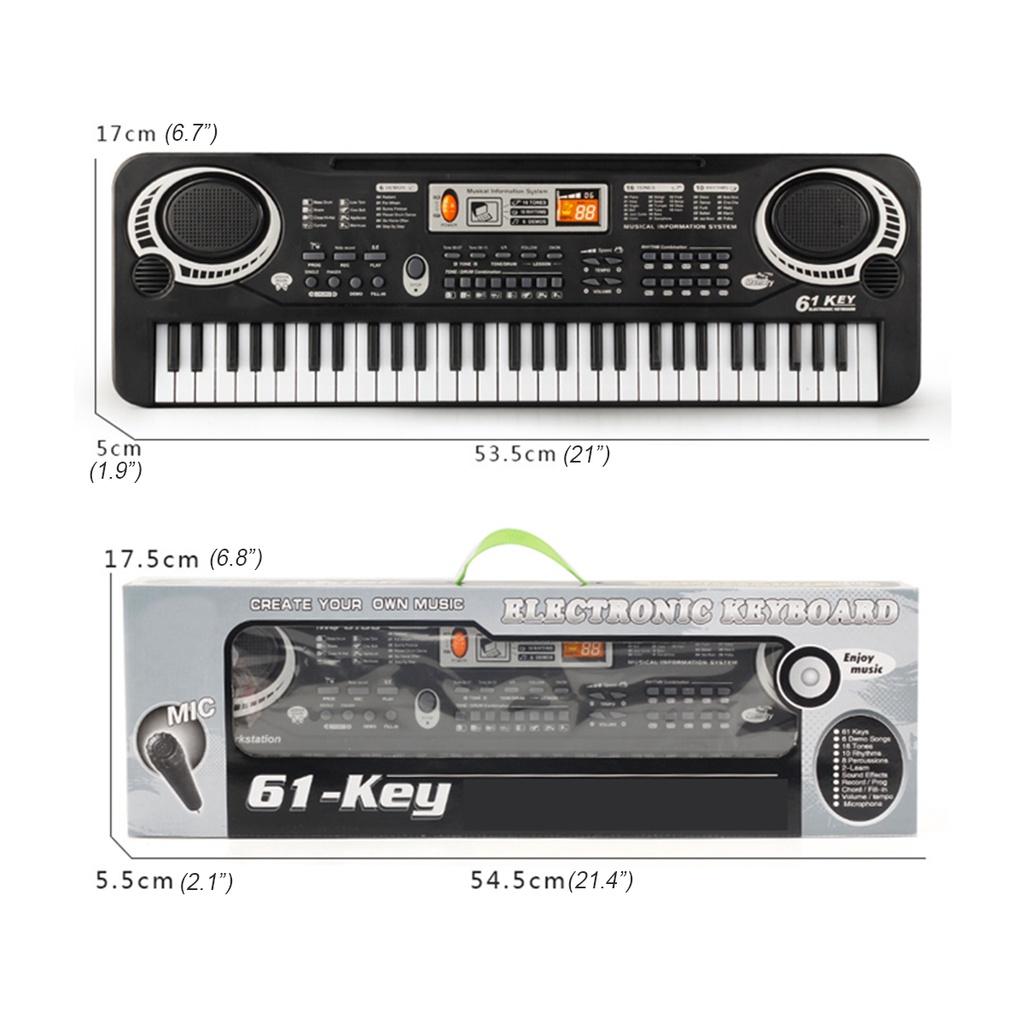 61 Keys Piano Digital Electronic Organ Keyboard Pianos Musical Instruments Electric Piano with Microphone for Children