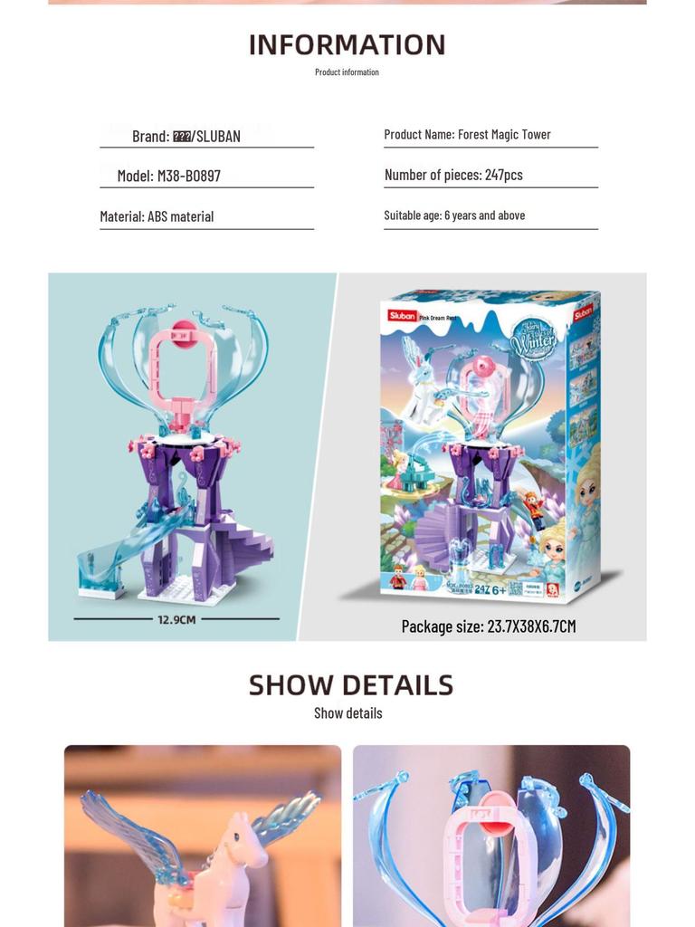 Little Ruban Winter Wonderland Ice & Snow Fairy Tale Castle Carriage Building Blocks