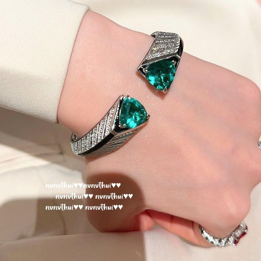Mojito Emerald, Vortex Bracelet, Antique, 18K Gold Plated, Rubillon Princess Red Zircon Ring