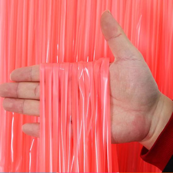 Metallic Tinsel Foil Fringe Curtains Colorful Iridescent Tinsel Streamer Backdrop Decor