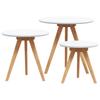 3 Piece Coffee Table Set Brown Solid Walnut Wood