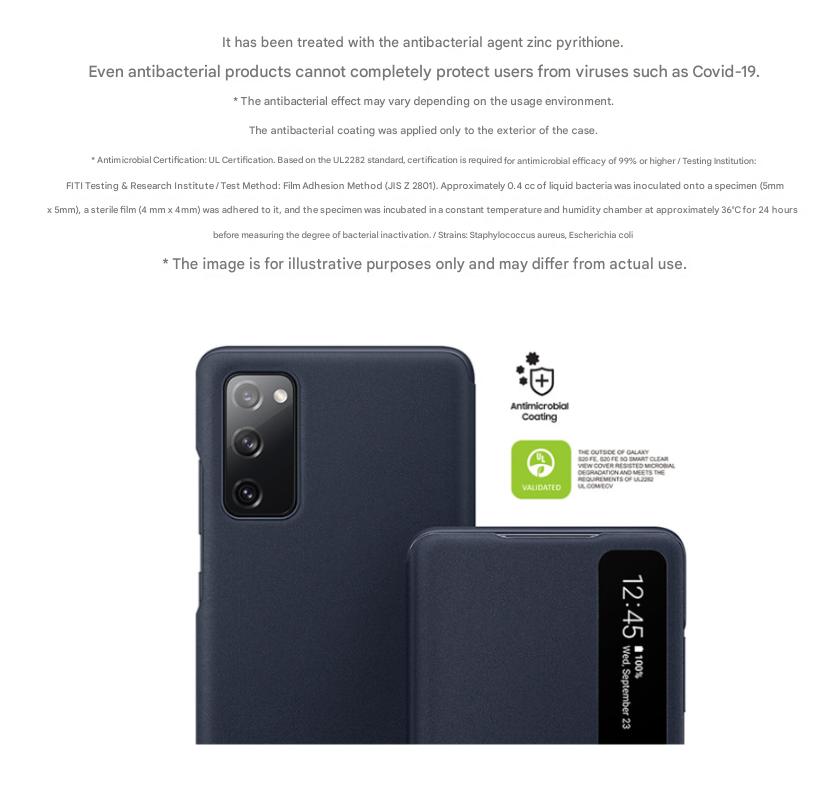 Samsung Оригинальная смарт-чехол-книжка Clear View для Galaxy S20 FE EF-ZG780