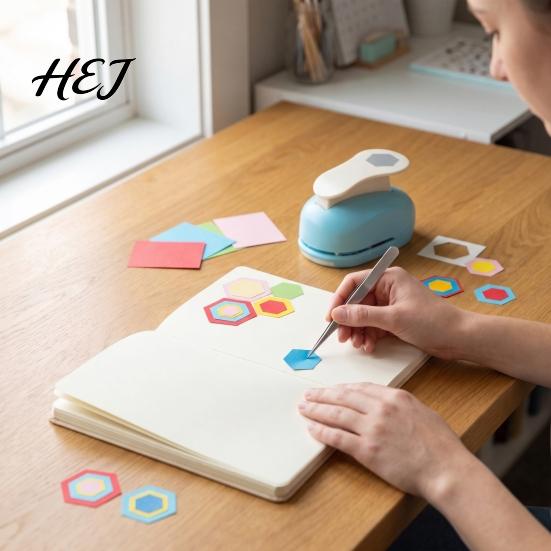 Ergonomic Paper Punch Hexagon for Crafts, Professional Hole Puncher, Scrapbook Metal Shape Puncher DIY Arts Cardboard, Greeting Cards Heavy Duty