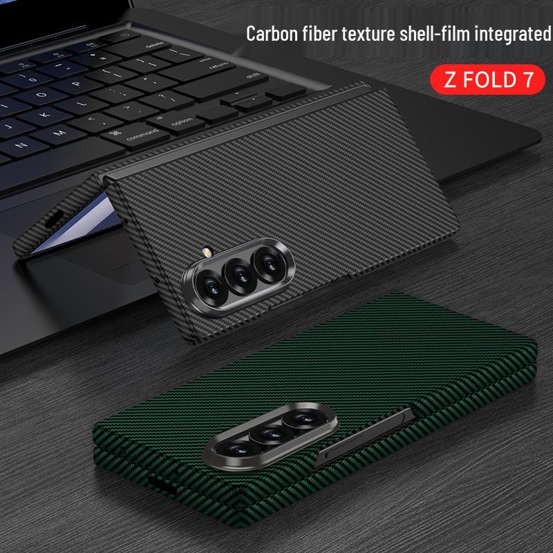 Сверхтонкий защитный чехол с текстурой углеродного волокна для Samsung Z FOLD7 - Однотонный, складной дизайн