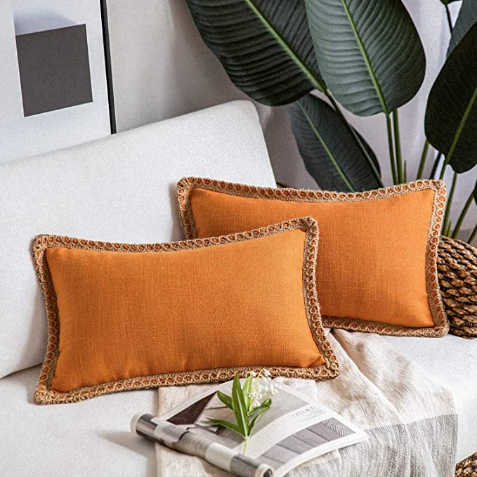 1 шт. скандинавские однотонные товары для дома, наволочка из хлопка и льна, наволочки, наволочки из мешковины, льняные обрезанные края