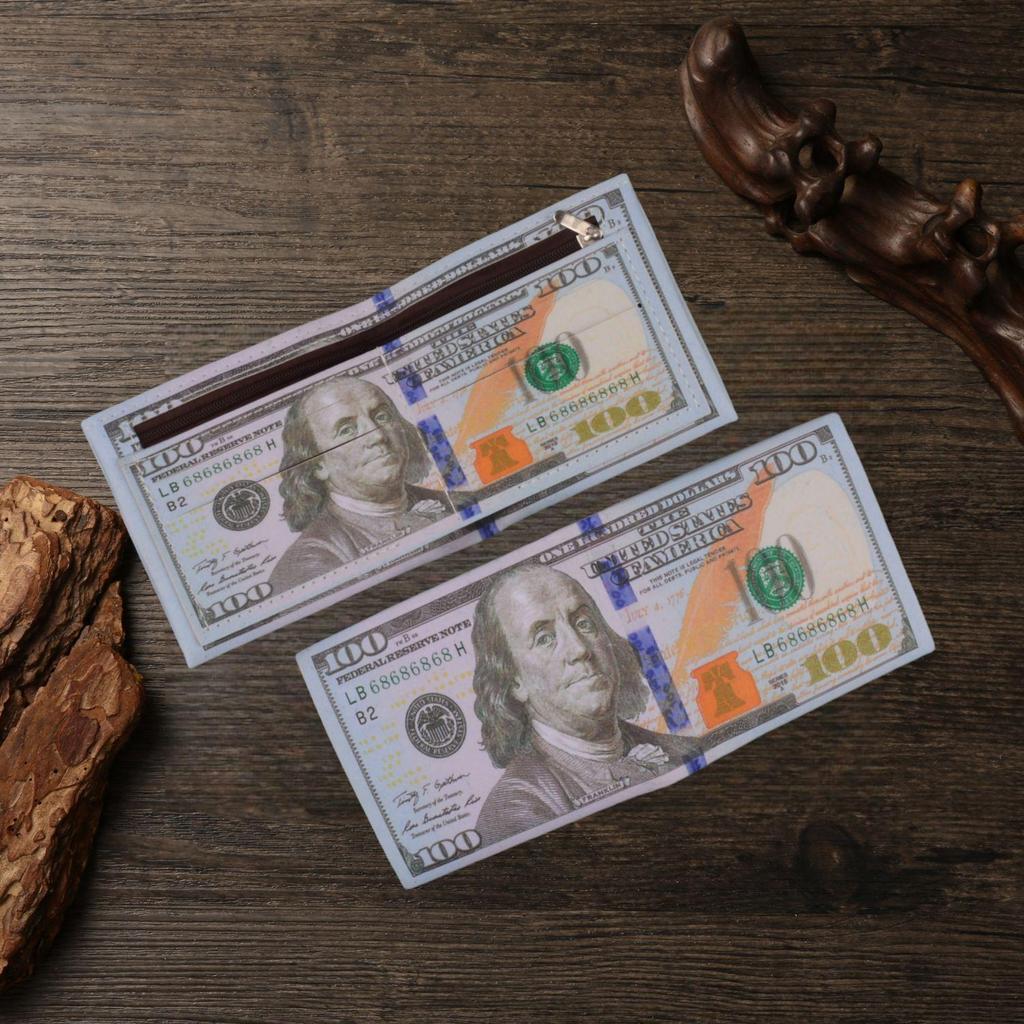 Unisex Short Wallet with Creative Currency Patterns from Various Countries