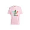 Adidas Originals Adicolor 70s Vintage Series Premium Gradient Letter Logo Print Crew Neck T-Shirt Men Tops Light-Pink IP6968
