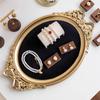1PC Ornament Showcase with Gold Edging Flannel Photo Frame Antique Velvet Lined Shadow Box Classic Craft Storage Box 39x25cm