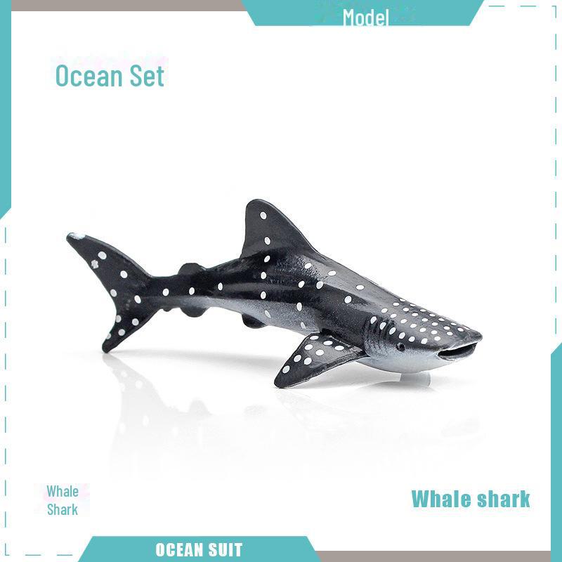 Набор моделей морских животных: Акула, черепаха, дельфин, кит, пингвин, краб и существа морского дна