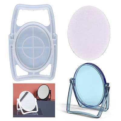 1 компл.. Рамка для зеркала для макияжа, эпоксидная литейная силиконовая форма с овальной линзой, поделка своими руками