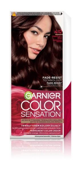 Garnier Color Sensation Krem Koloryzujący Nr 4.12 - Świetlisty Brąz 1Op.