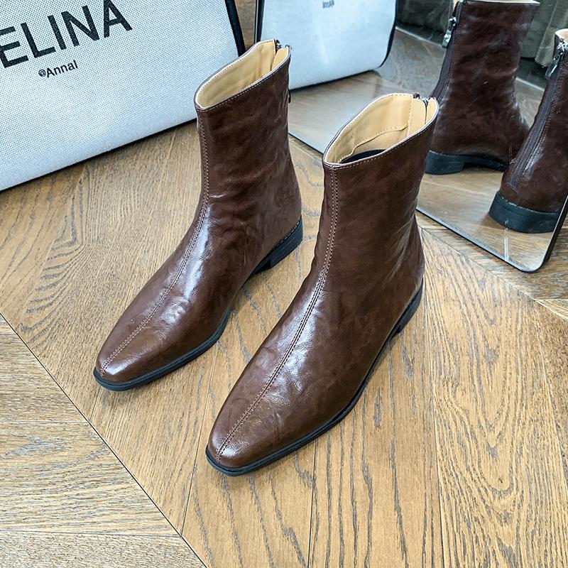 Модные женские ботильоны на каблуке в западном стиле 2025 Новая элегантная обувь Женские дизайнерские короткие ботинки челси Снежные зимние модные Zapatillas Mujer