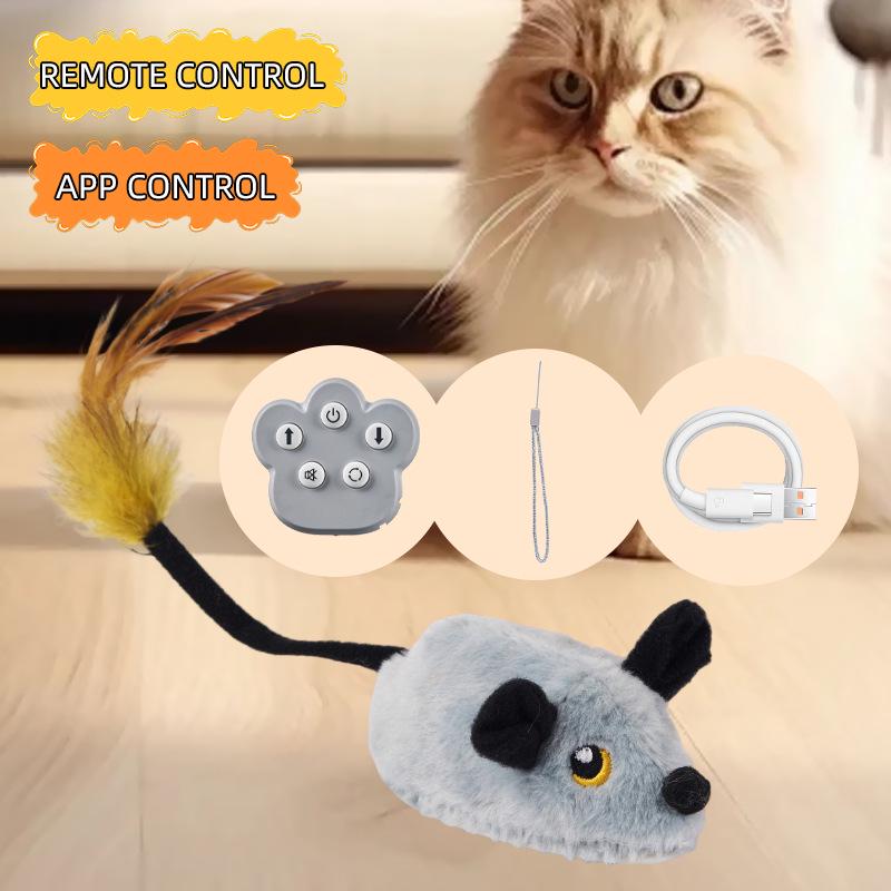 Интерактивная электрическая мышь-тизер: Умная игрушка для кошек с сенсорным управлением и дистанционным управлением