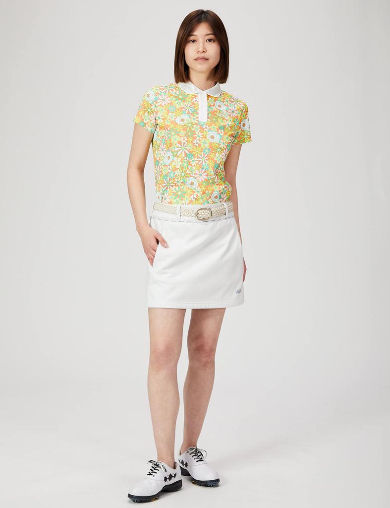 Футболка-поло с коротким рукавом для гольфа с принтом UV 0 [New Balance] (Цветочный узор, Защита, Растяжка) / Женщины / 012-2160507 101_Красный [S]