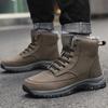 Мужские ботинки зимние теплые плюс бархат хлопковые туфли водонепроницаемые кожаные повседневные ботинки ботильоны новые уличные нескользящие мужские зимние ботинки