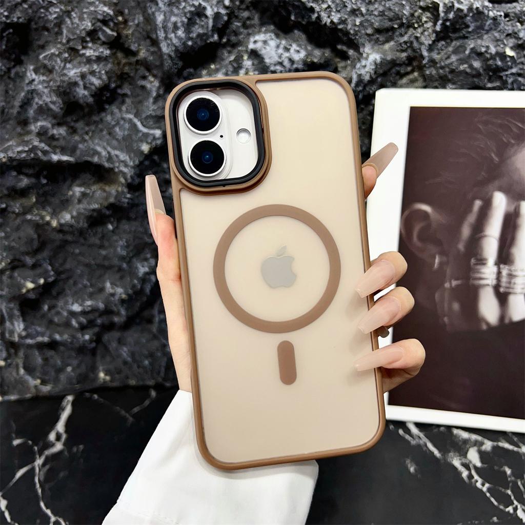 Для Apple 17 Магнитный чехол для телефона для iPhone 16 Promax Текстура кожи Матовый 15 Полупрозрачный Защита от падений