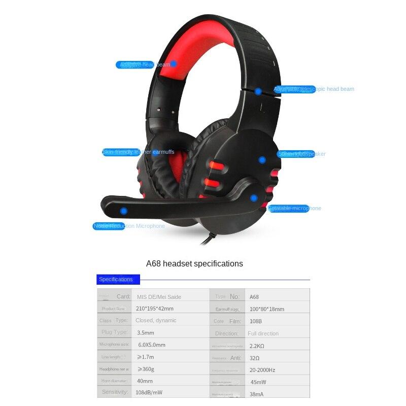 New Header Laptop, Desktop Computer Headset Game Headphones with Wheat Teaching Network, Computer Headset