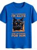 Unisexs Tshirt Funny Black Cat Text Printed T Shirts Meme Tees Solid Cotton Crewneck Tops Loose Big Size Unisex Unisex Short Sleeve