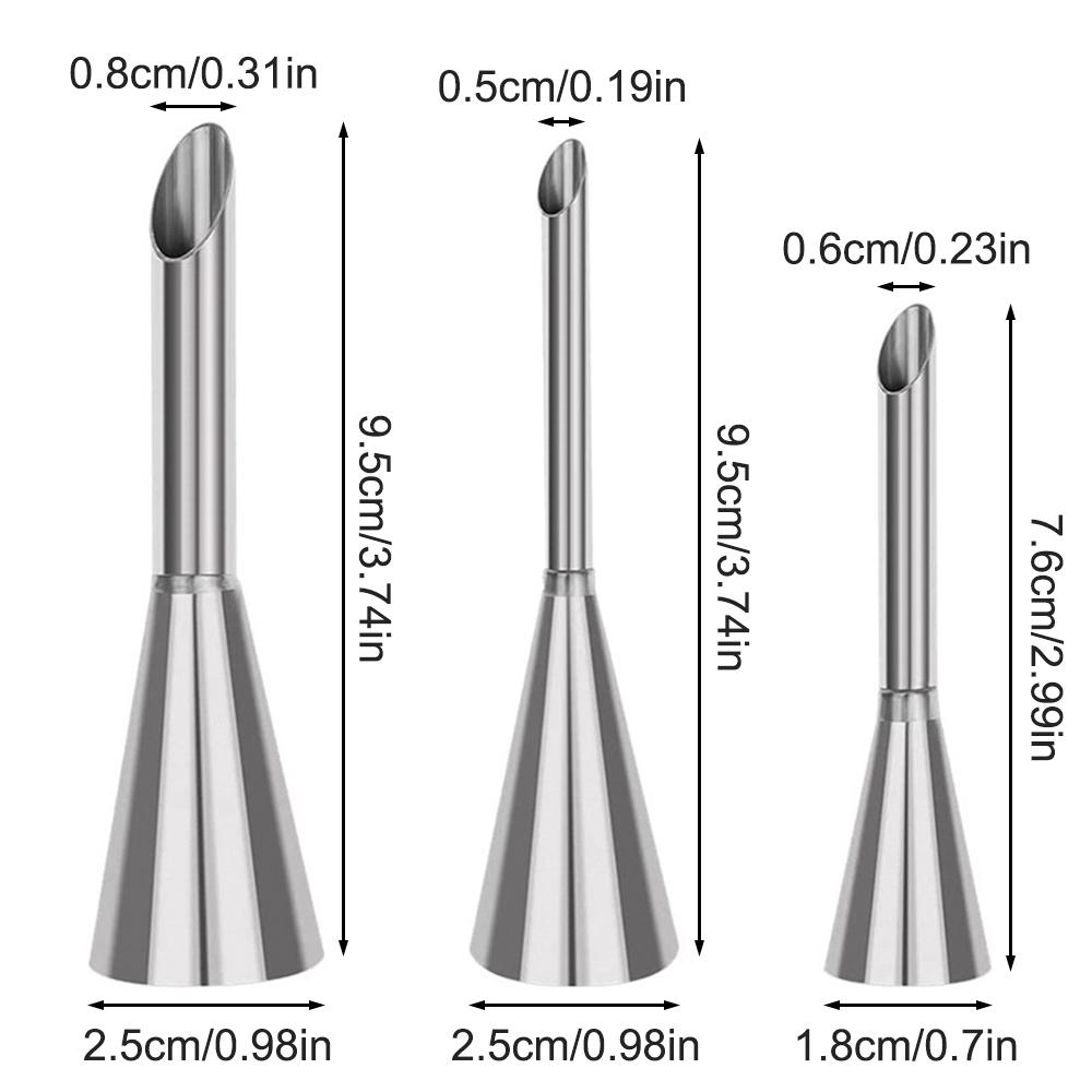 3 шт./компл. насадка для слоеного теста из нержавеющей стали, насадка для украшения, инструмент для выпечки, трубочка для торта, кухонная утварь