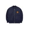 MLB Detroit Tigers Однотонная куртка с принтом логотипа, бейсбольный воротник, свободная, с длинным рукавом, хлопковая, унисекс, темно-синяя 3AJPB0124-46NYD