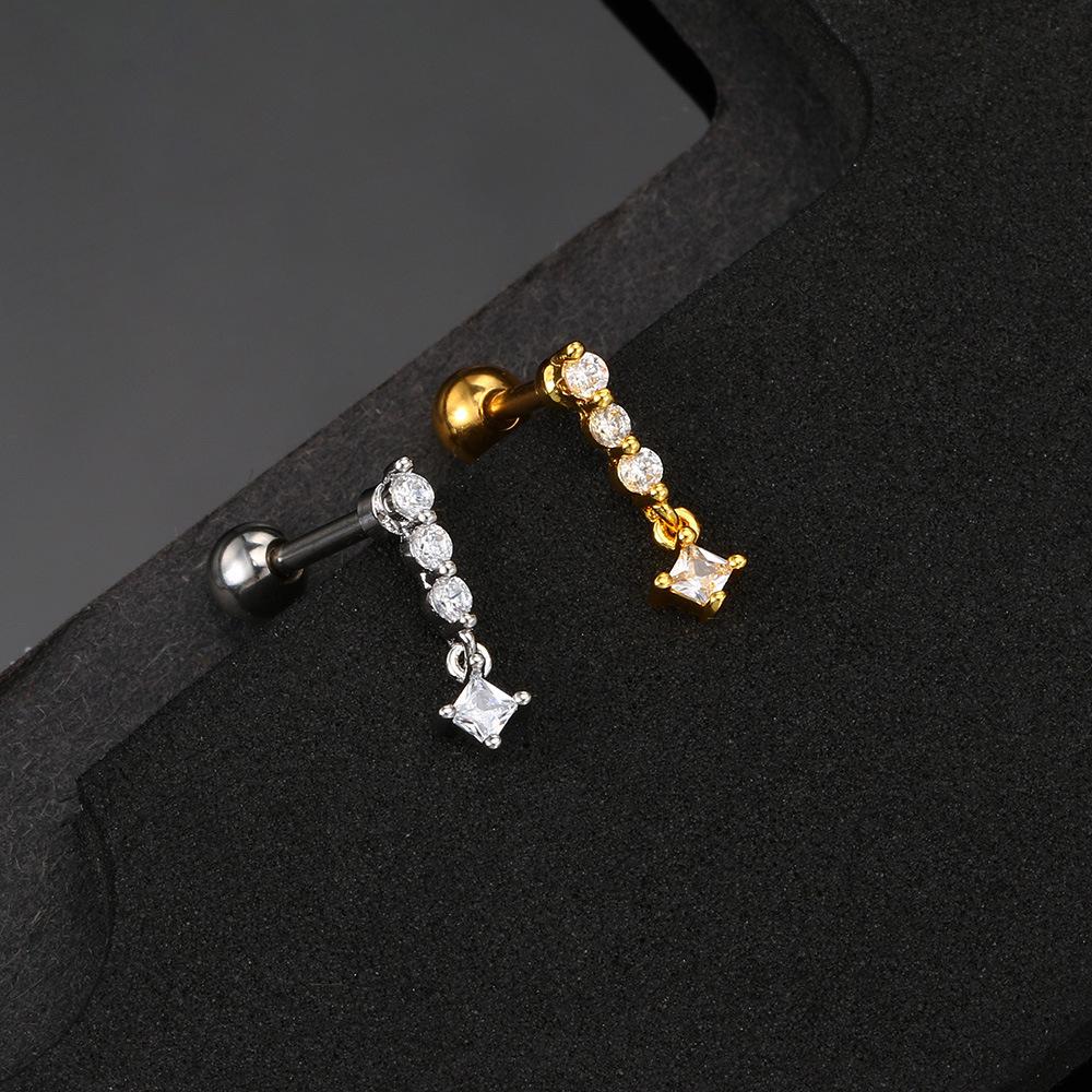 Fashion High Quality Helix Piercing Lips Loving Heart Earrings Women Trend Sliver Gold Color Zircon Tragus Bone Stud Ear Ring