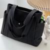 Large Capacity Canvas Commute Tote Bag Women Student Portable Shoulder Bag Travel Handbag