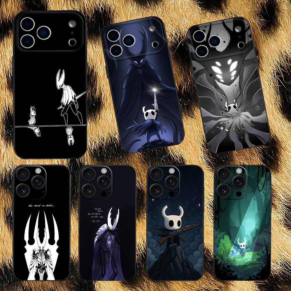 Горячий H-Hollow K-Knight Игровой Чехол Для Телефона Для iPhone 17,16,15,14,13,12,Pro,Max,Plus,E,SE4,Air,Mini Черный Мягкий Короб