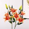 Шелковая лилия Брауна с эффектом реального прикосновения, пластиковые искусственные цветы для гостиной, для рабочего стола