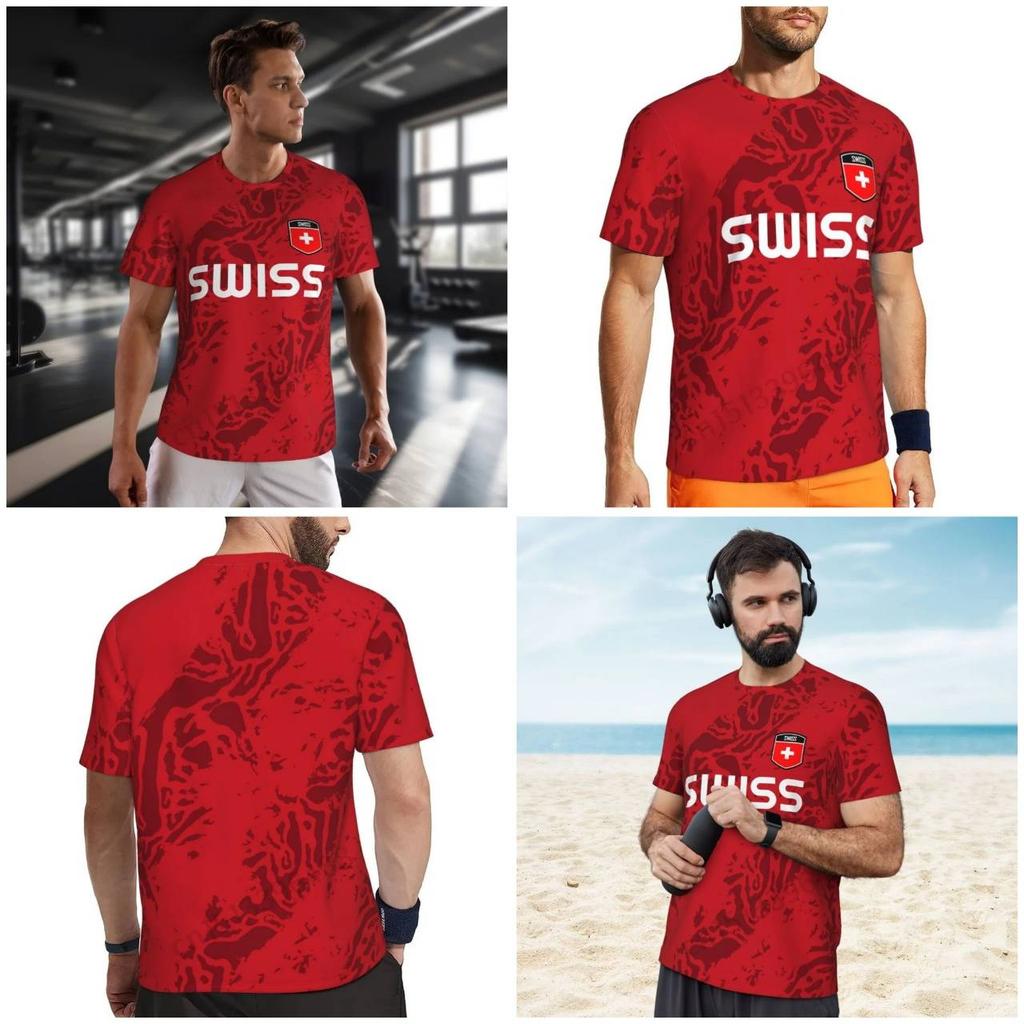 Switzerland Swiss Tshirt MMA Boxing Muay Thai National Flag Print 3D Training Unisex Women Men Quick Dry Fitness Workout Gym Sport Casual Streetwear