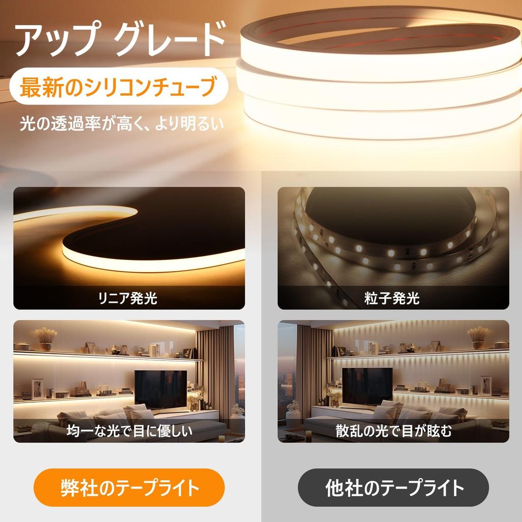 2024 Newly Developed 100V LED Strip Light. 10cm Cuttable Silicone LED Strip Light, Odorless, Wardrobe Lighting, No Wiring Required, IP65 Waterproof,