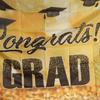 Congrats Grad Graduation Photography Backdrop Bachelor Hat Black Gold Glitter Happy Graduation Banner Celebrate Polyester