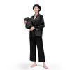 100% Pure Silk Pajama Set Women Long Sleeve Pants Lightweight Sleepwear Lounge Wear Fall