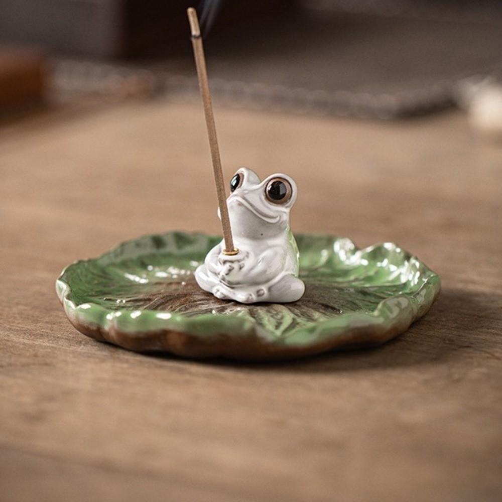 Zen Chinese Style Lotus Tabletop Incense Base Ceramics Incense Stick Burner For Household Aroma