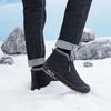 Fashion Winter Men Boots Canvas Plush Warm Snow Men Boots Outdoor Work Casual Cotton Shoes High Top Zips Black Snow Boots Men Shoes