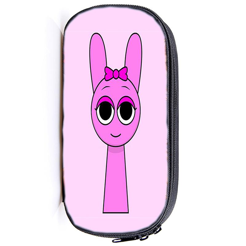 Сумка для хранения ручек Sprunki Incredibox Пенал для детей Многофункциональные косметические принадлежности для учебы Простые канцелярские принадлежности для мальчиков и девочек