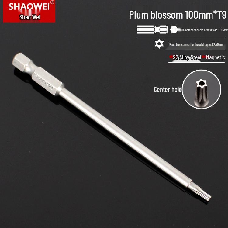 Магнитная 50-мм отвертка-звездочка и набор шестигранных бит для электродрелей