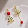 European & American S925 Silver Christmas Asymmetrical Earrings - Cute & Sweet Holiday Gift for Women