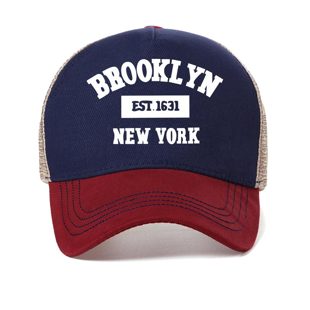 Летняя повседневная бейсболка с принтом букв Brooklyn New York, модная, для улицы, спорта, от солнца, Snapback, дышащая сетчатая кепка-тракер