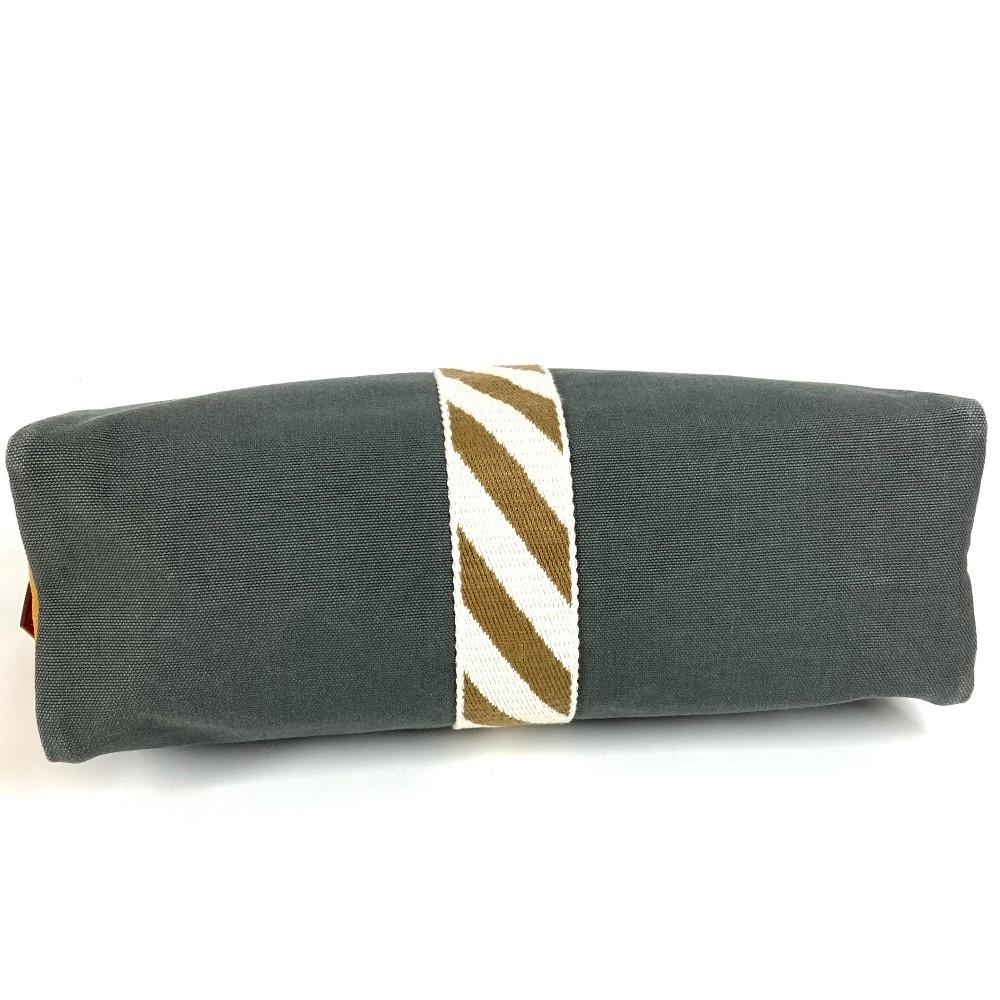 HERMES H logo Jimet GM Pouch Bag Makeup Multi Pouch Clutch bag gray/Yellow