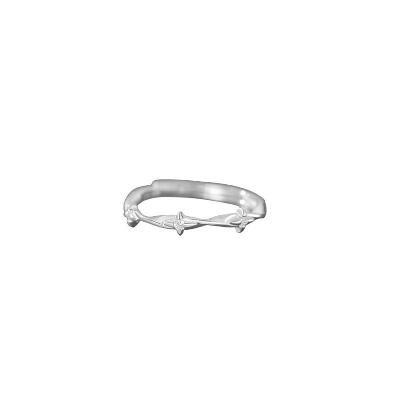 Adjustable Star Ring With Zircon Stones Minimalist Korean Style Womens Dainty Jewelry
