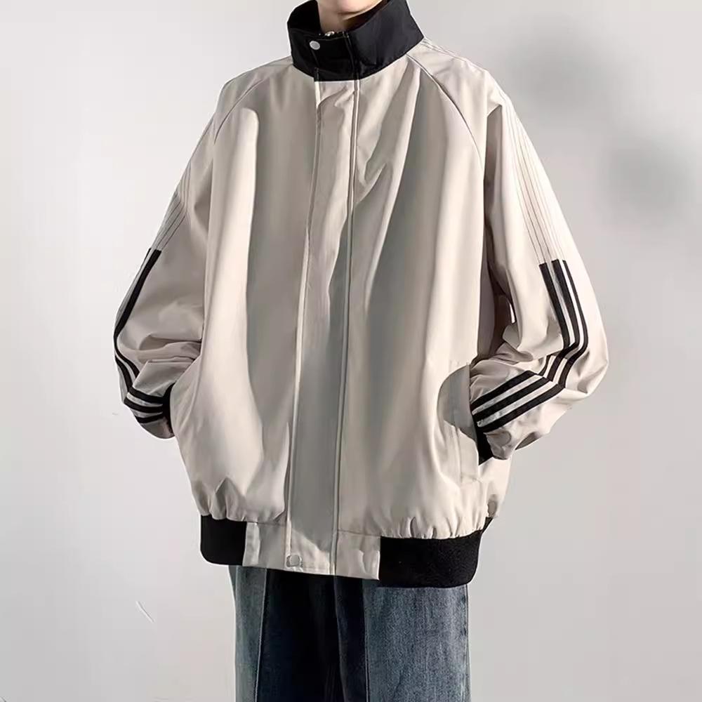 Loose Bomber Jacket Men's High-end American Baseball Jersey Autumn and Winter Retro Tooling Jacket