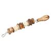 Parrot Chewing Toy Natural Wooden Rattan Balls Nuts Bird Bite Toy with Stainless Steel Hook