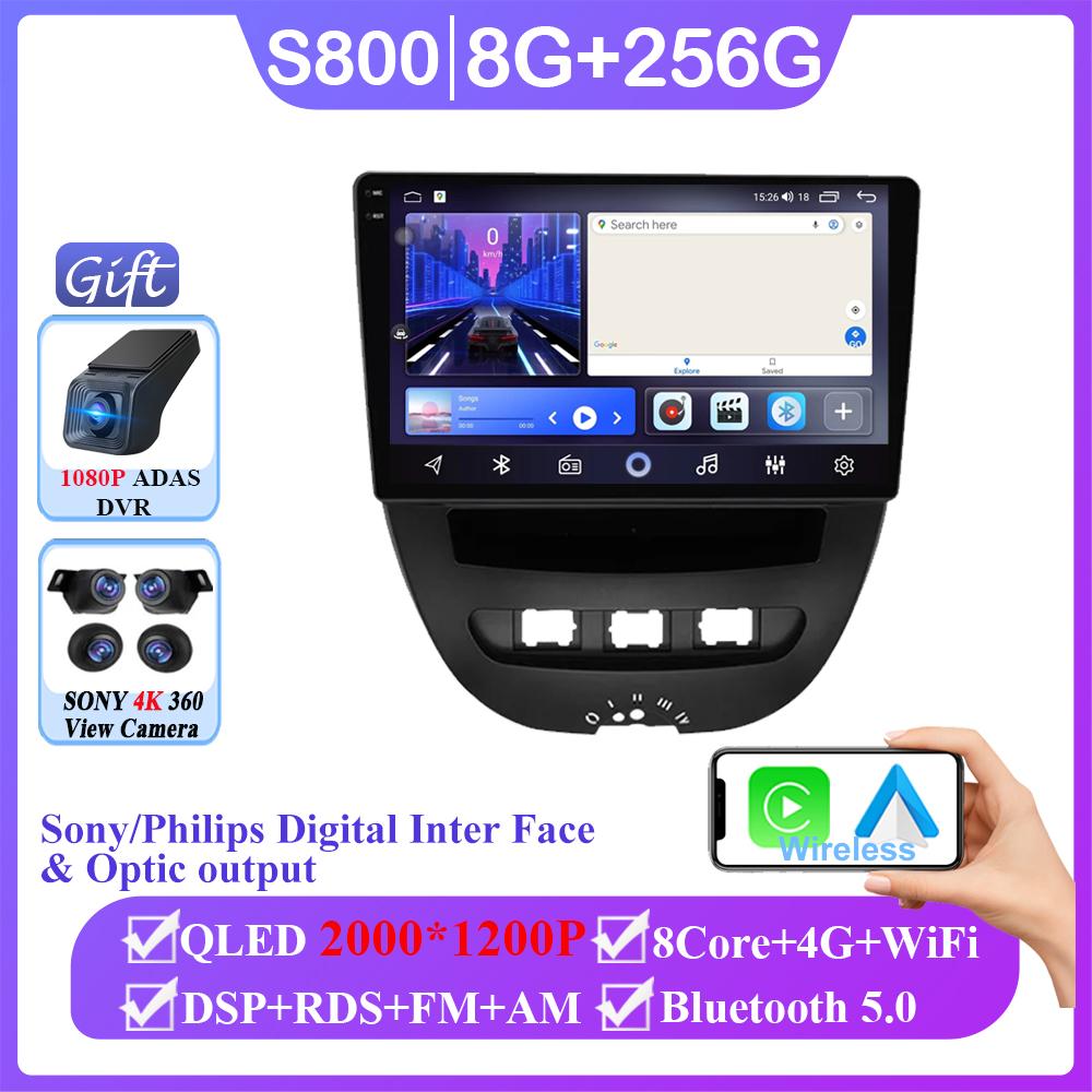 Android 14 автомобильное радио для Peugeot 107 Toyota Aygo Citroen C1 2005-2014 2Din мультимедийный видеоплеер Carplay авто стерео головное устройство