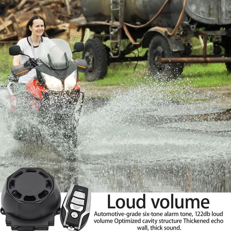 Сигнализация для мотоцикла, велосипеда, 122 дБ, громкая вибрация, беспроводная противоугонная система безопасности транспортного средства с дистанционным управлением