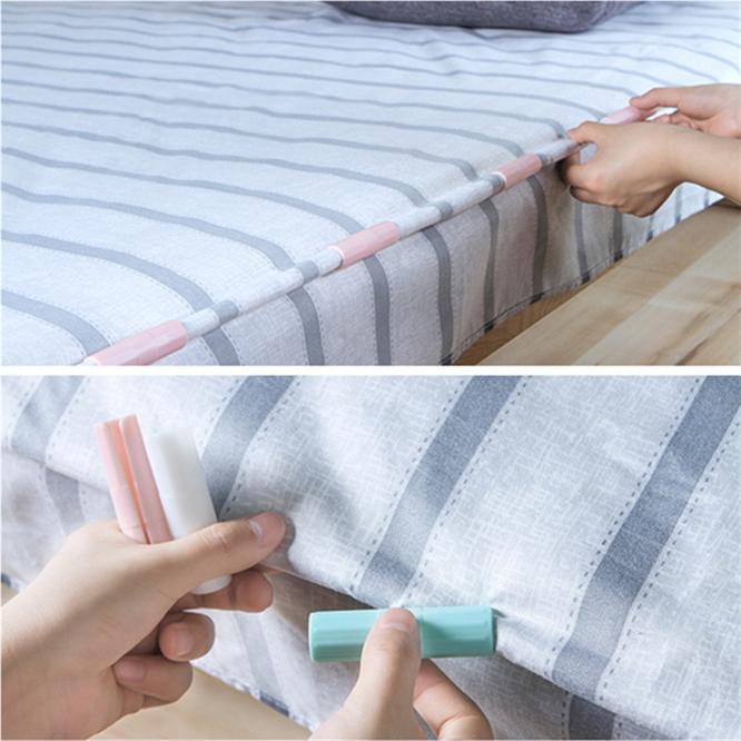 Комплект из 4-х пластиковых противоскользящих пряжек для простыней для надежной фиксации