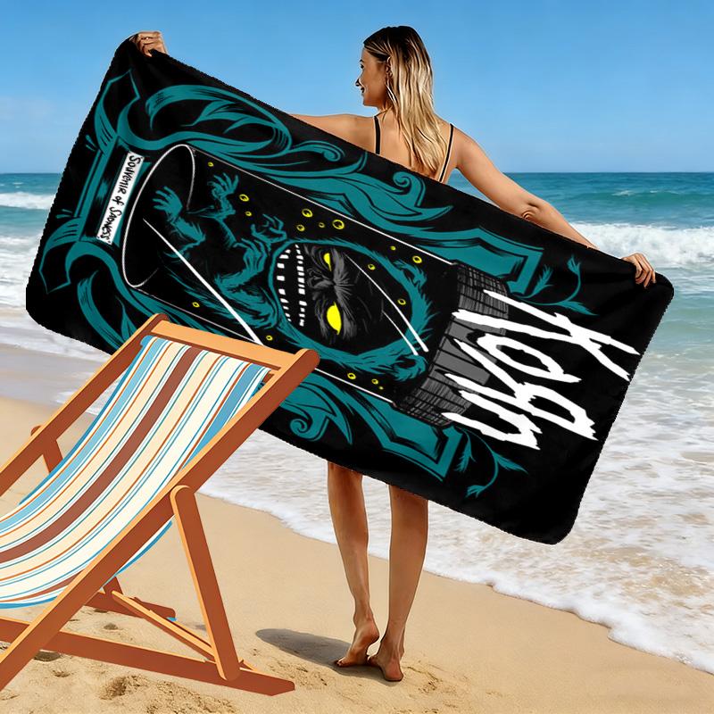 Korn 2D Flat Print Beach Towel, Large Soft Quick Dry Towel for Beach Camping SwimmingZSTJ0915060