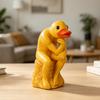 Статуэтка Думающая Утка, Забавная Фигурка Утки-Мыслителя, Маленькая Утка из Смолы для Декора Столовой, Рабочего Стола